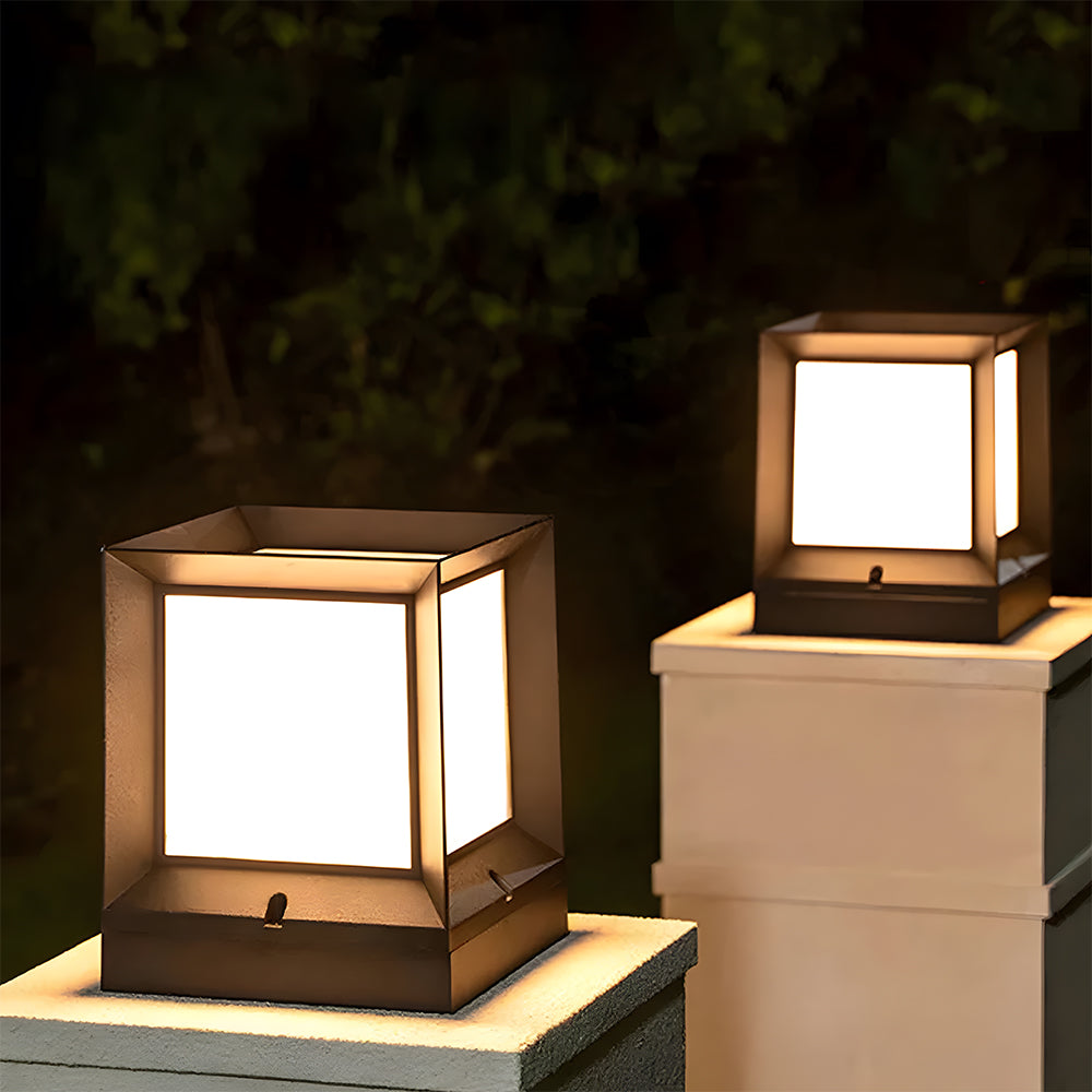 Moderne Kubus Solar Outdoor Lamp