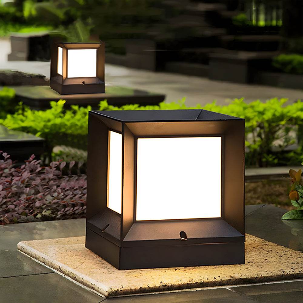 Moderne Kubus Solar Outdoor Lamp