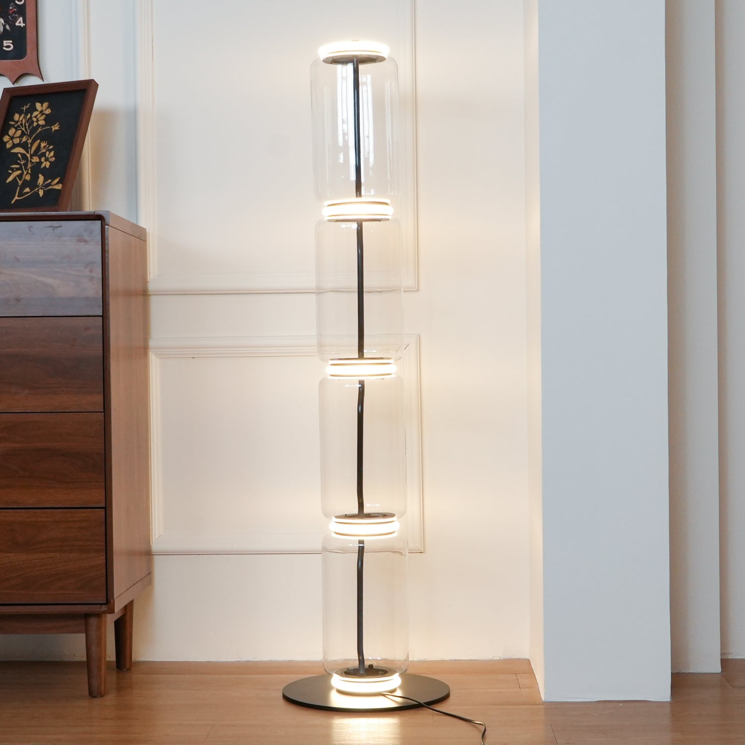 Teyylino Cilindrische Glazen Vloerlamp