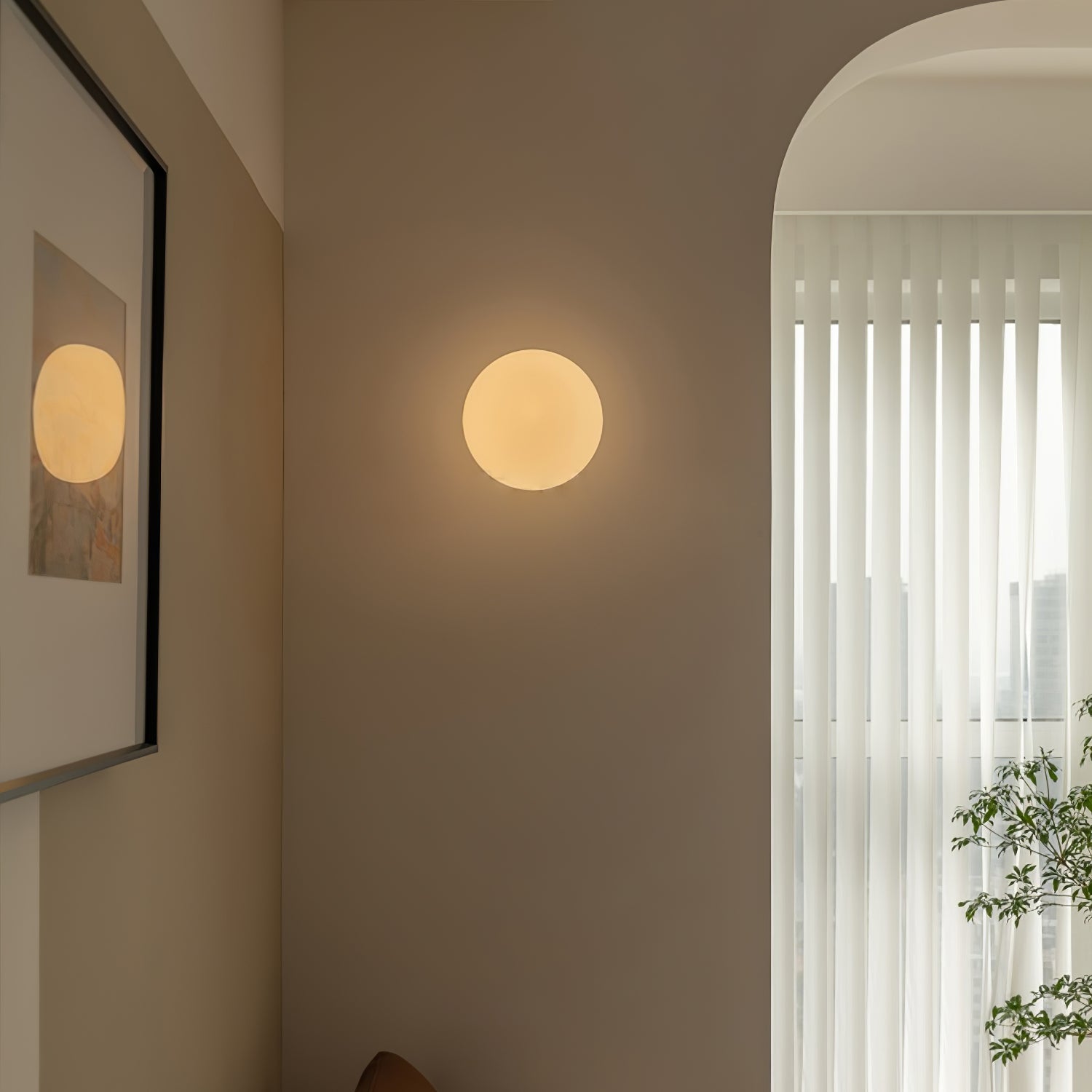 Glazen Mini-bol Wandlamp