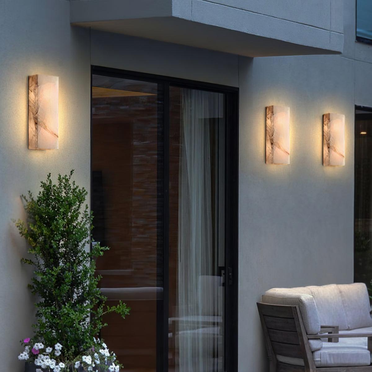 Rechthoekig Albast Wandlamp
