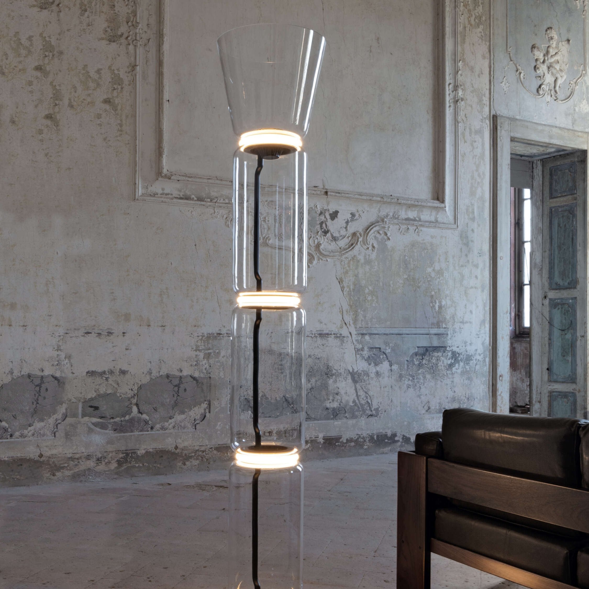 Teyylino Cilindrische Glazen Vloerlamp