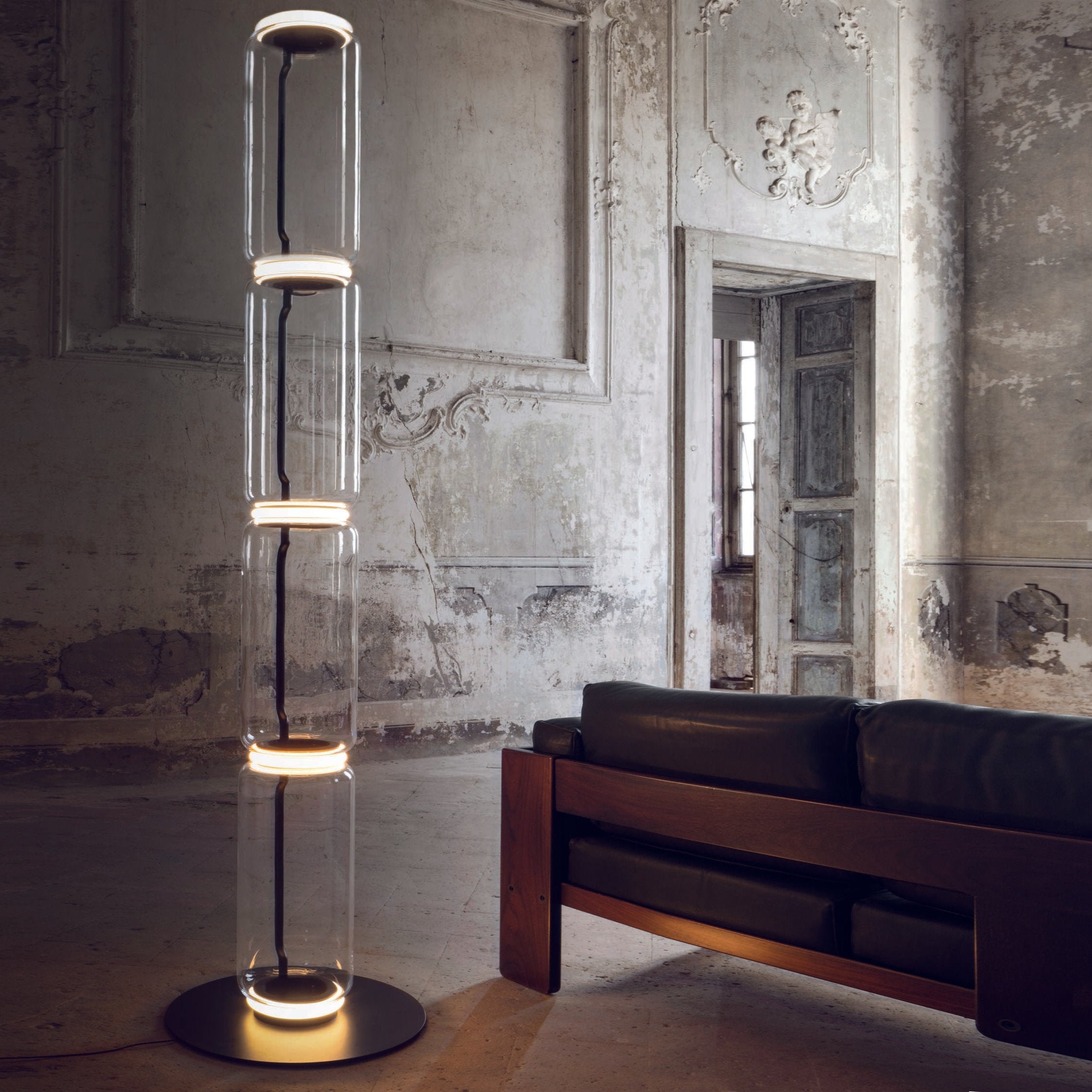 Teyylino Cilindrische Glazen Vloerlamp