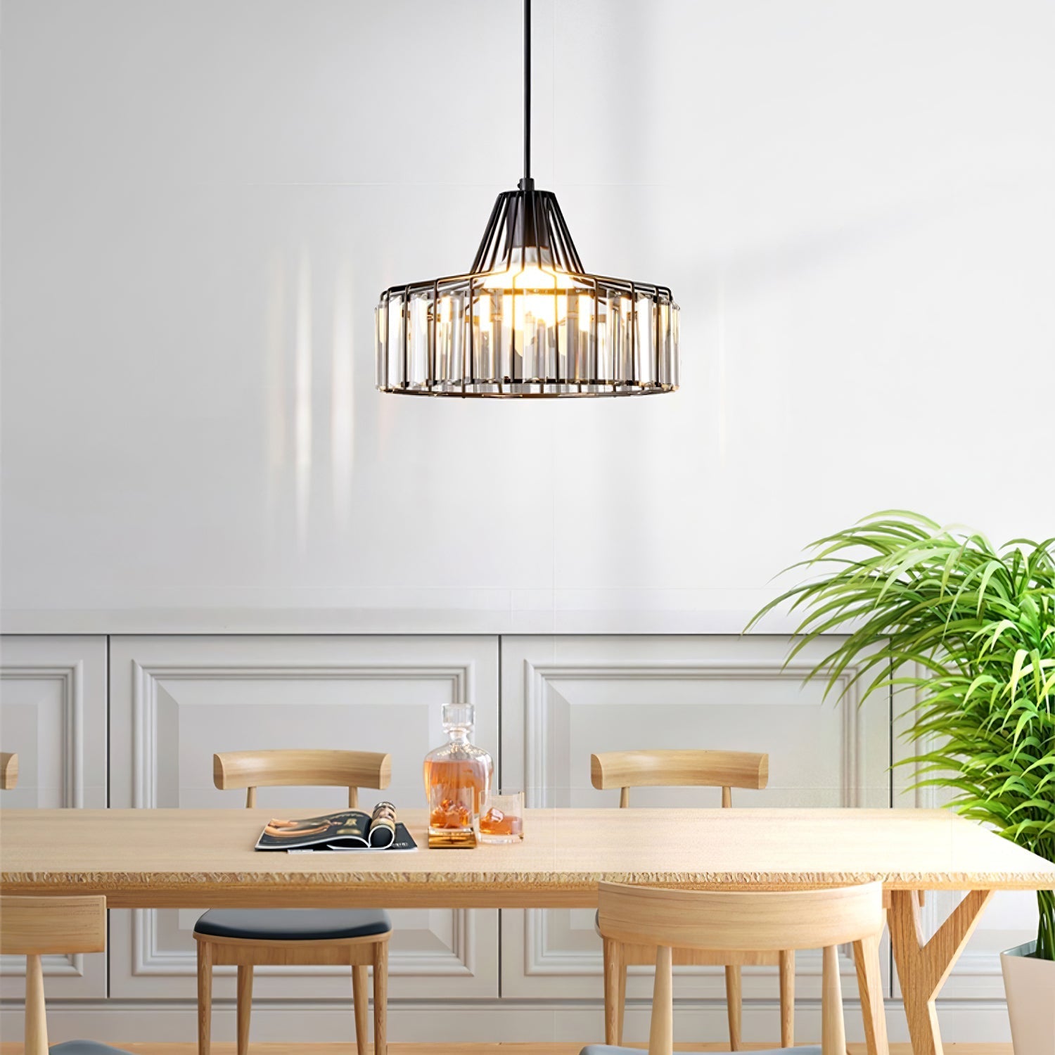 Zwarte Kristal Hanglamp