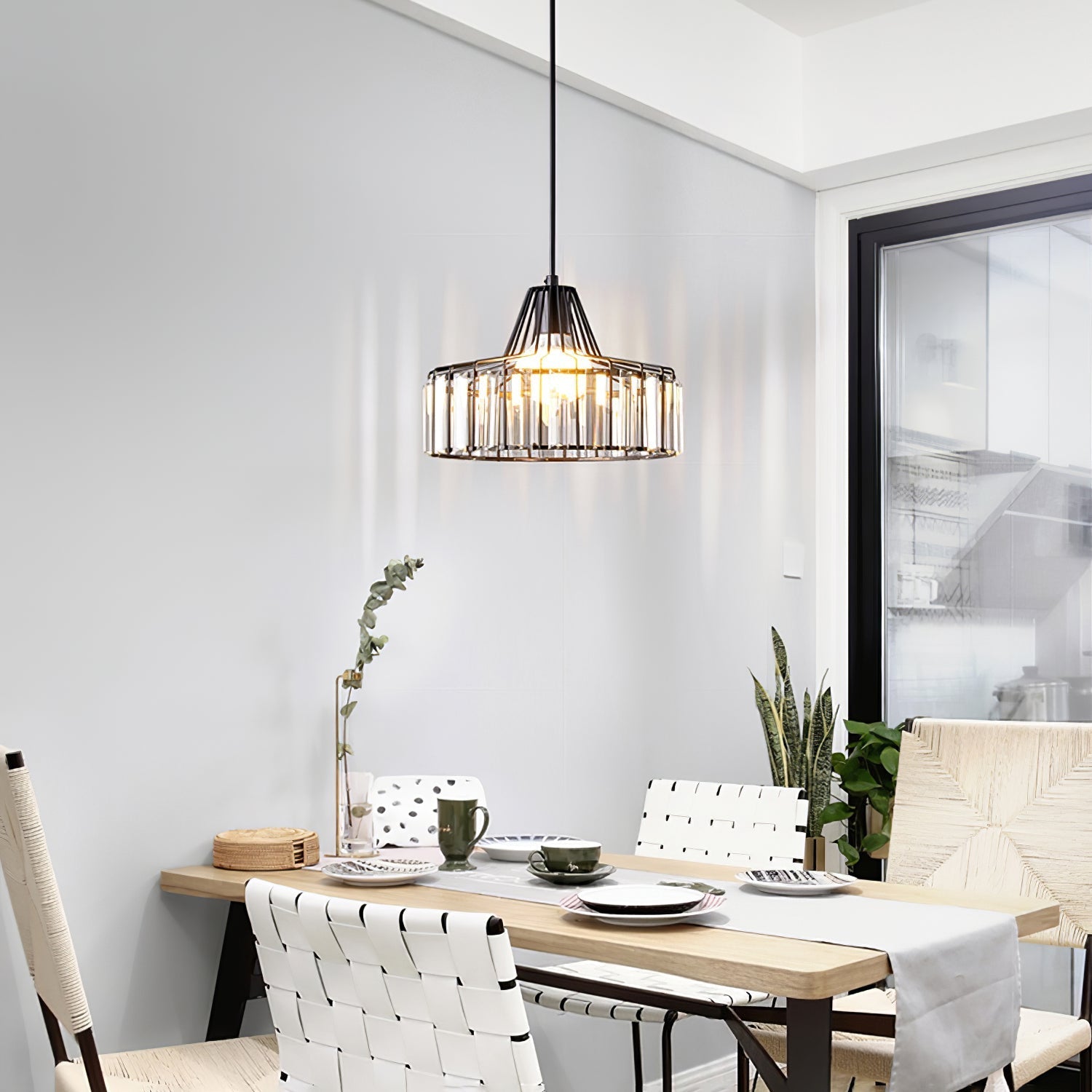 Zwarte Kristal Hanglamp