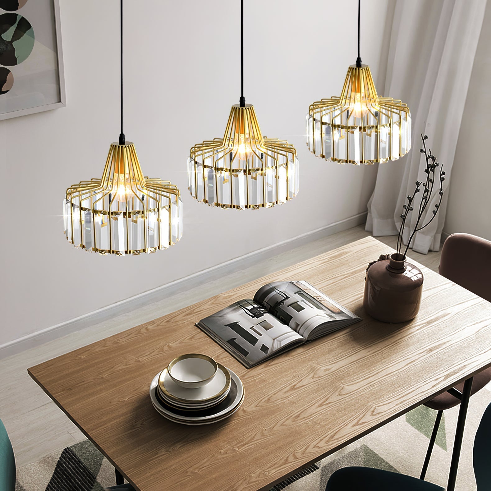 Zwarte Kristal Hanglamp