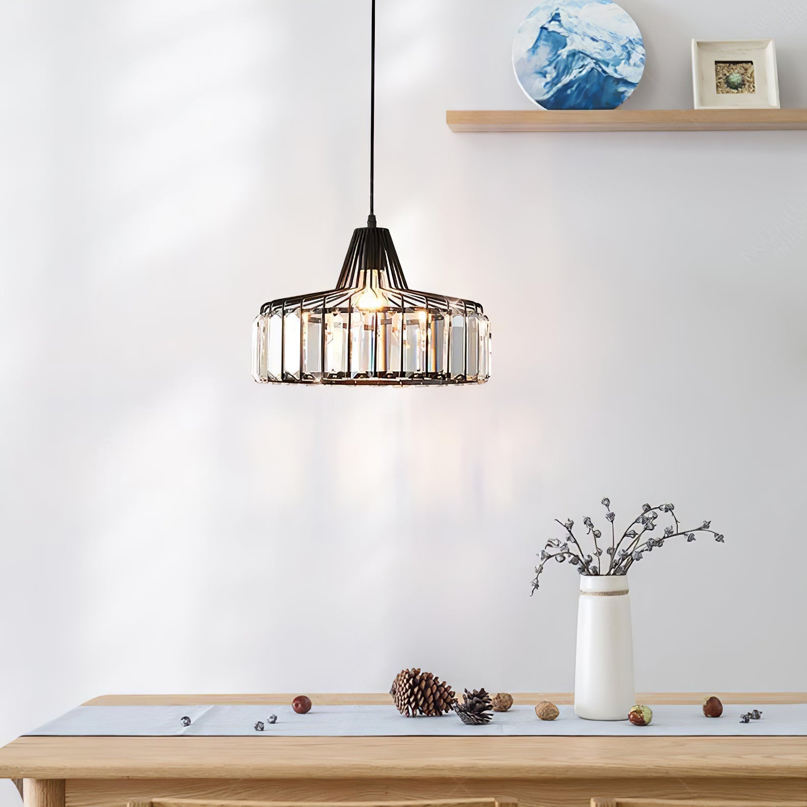 Zwarte Kristal Hanglamp