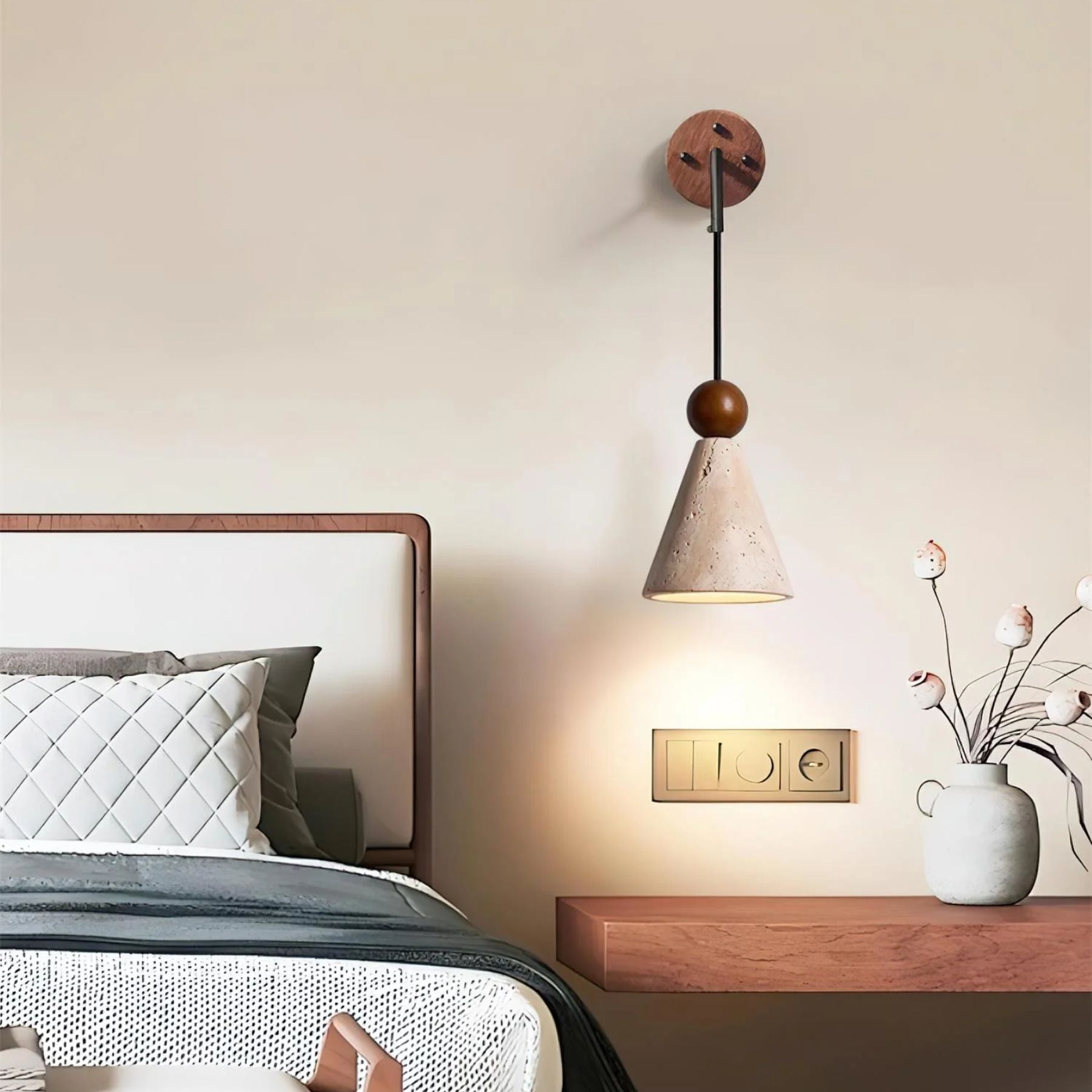 Tevvano Travertijn Wandlamp