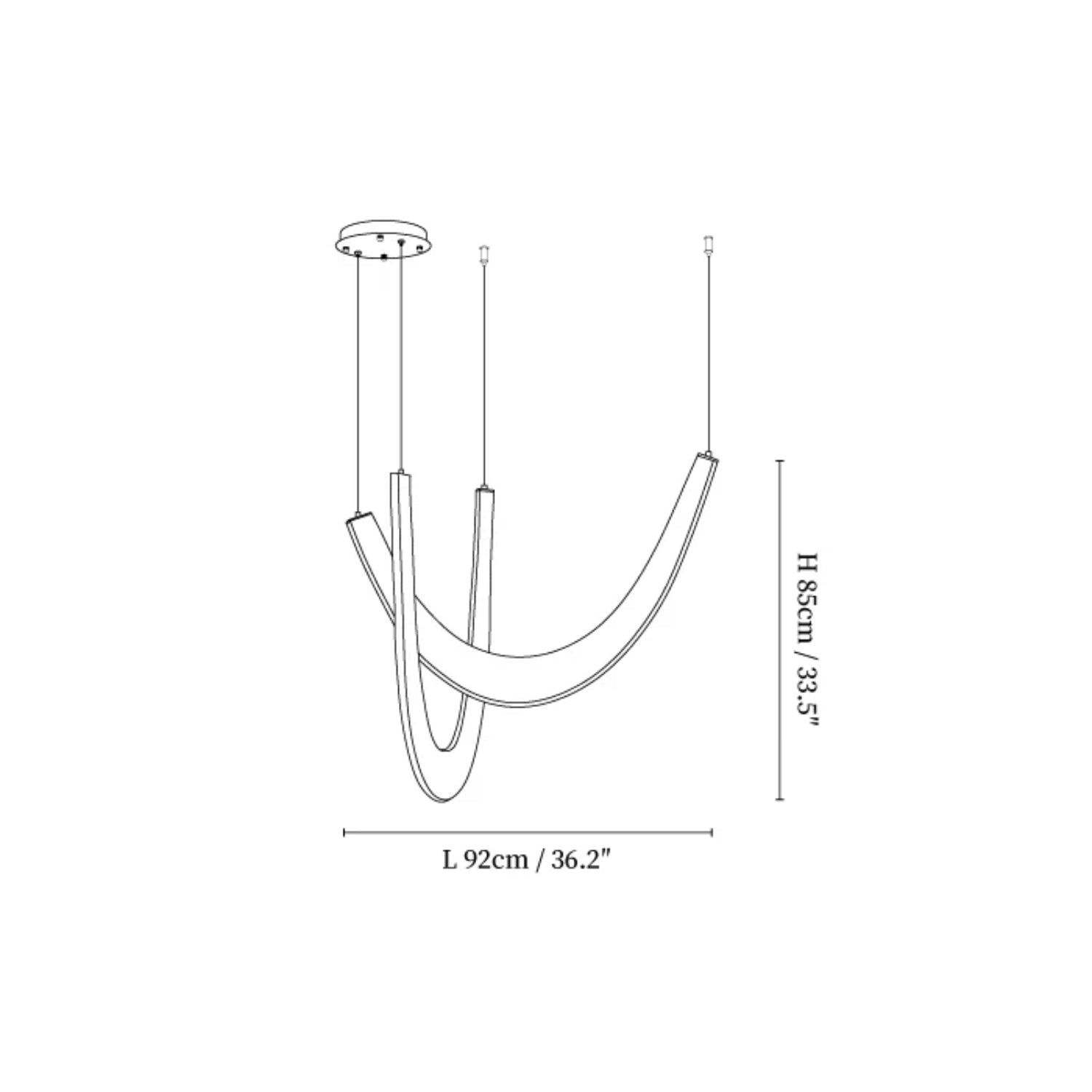 Layn U Vorm Lampada a Sospensione in Legno