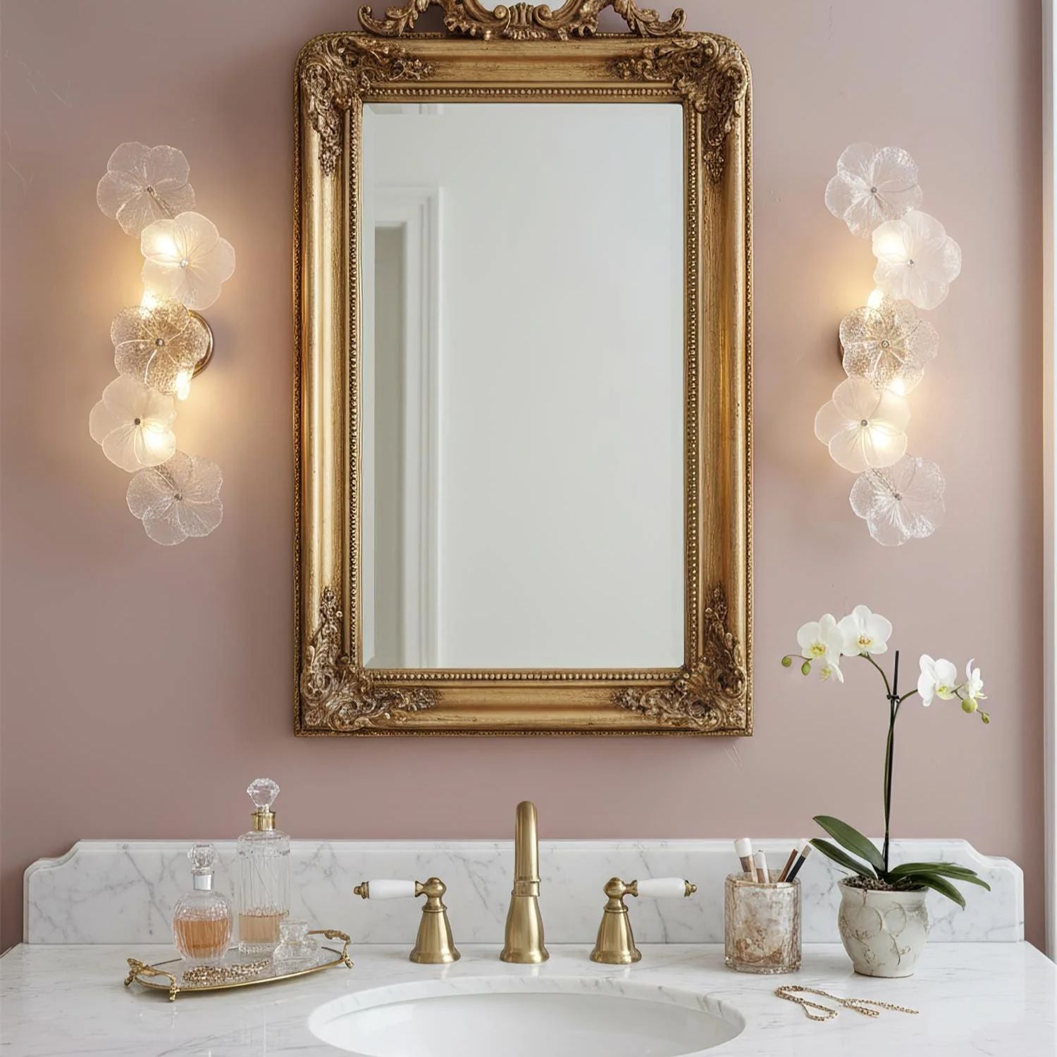 Lampada a stelo floreale Virelza