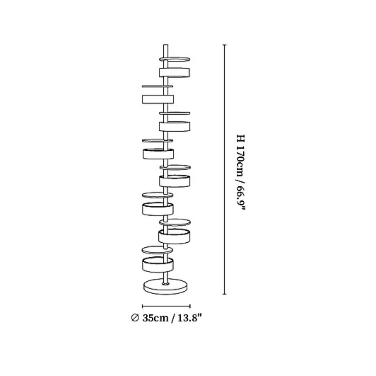 Qenisca Lampada da Terra in Legno