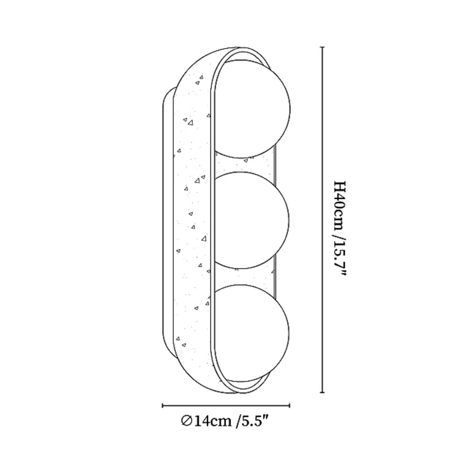 Boscon Triple Natuursteen Wandlamp