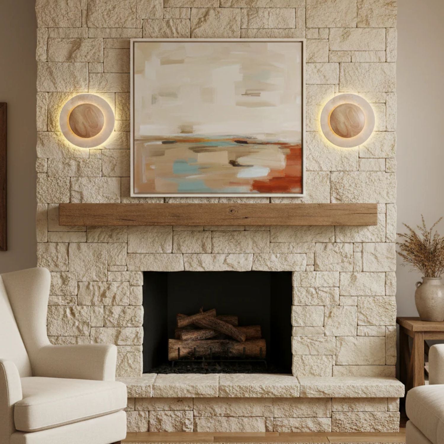 Celazo Natuursteen Wandlamp