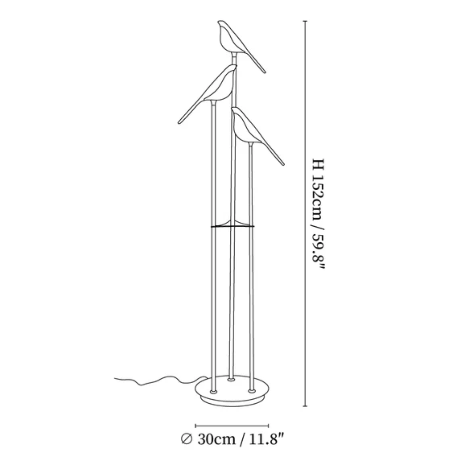 Lampada da terra Birdmann