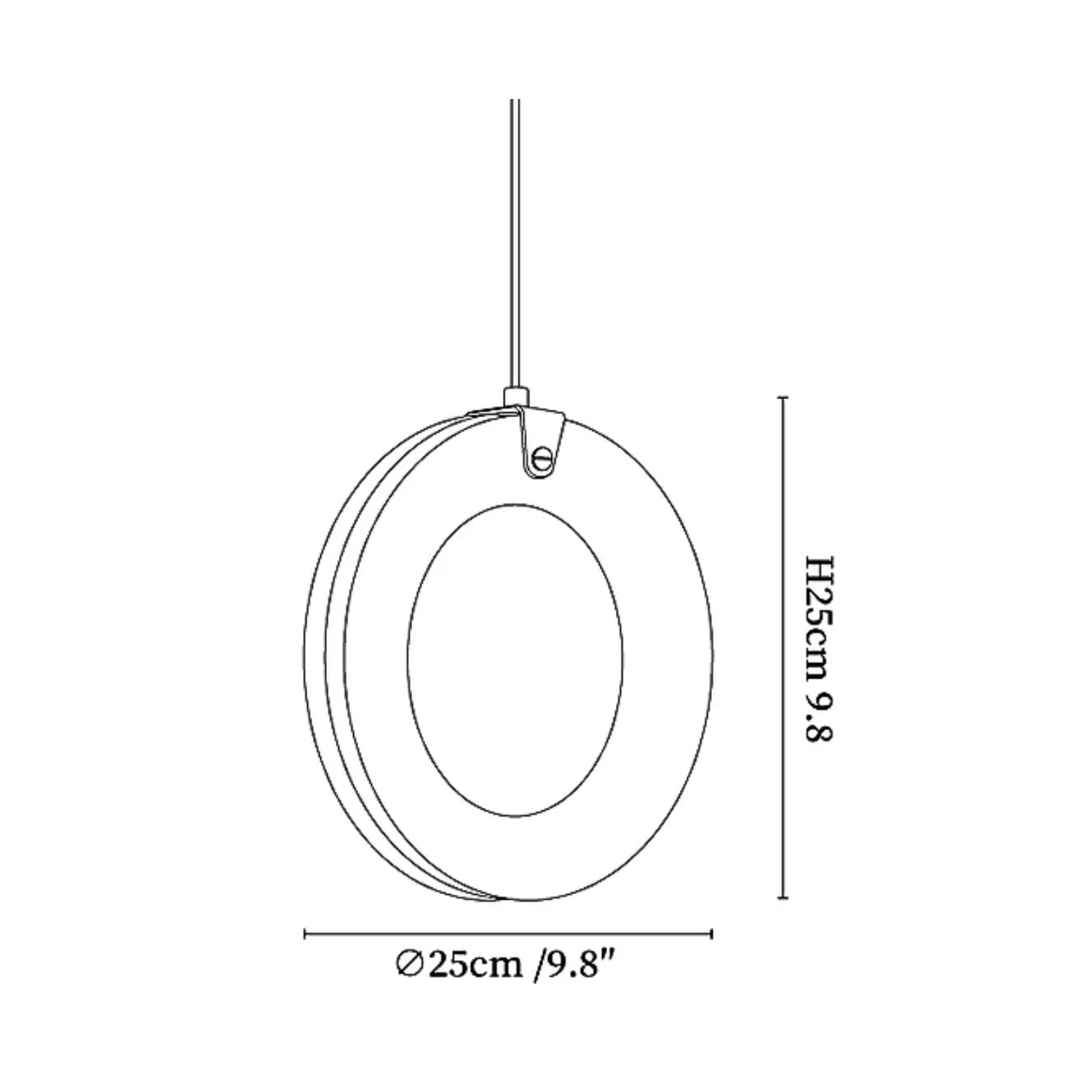 Lampada a sospensione Lenba Albasten Anello