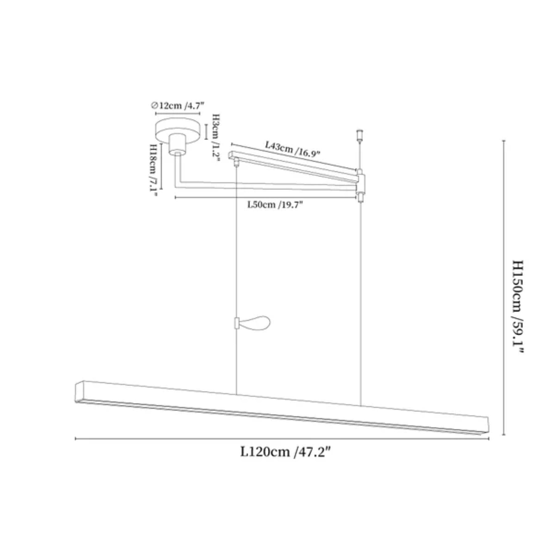 Lampada a sospensione con braccio oscillante Amivesa