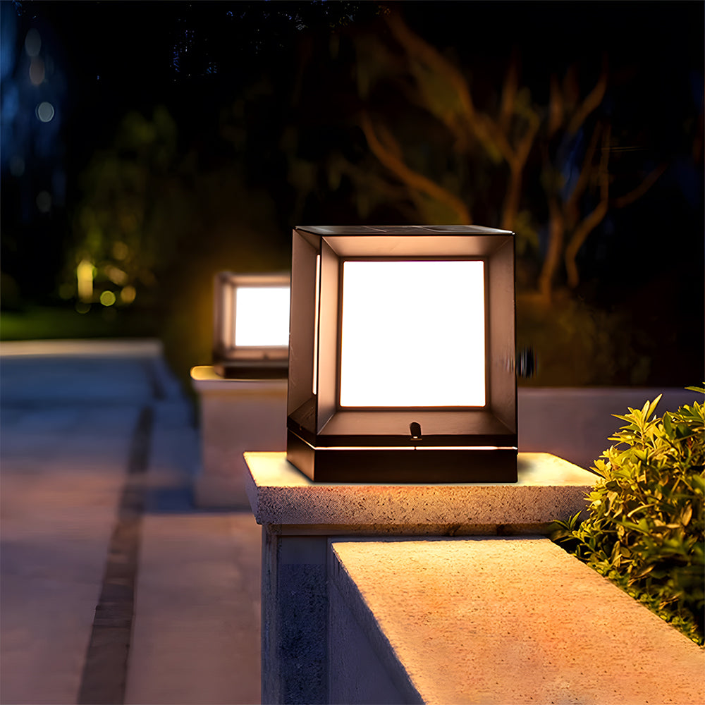 Moderne Kubus Solar Outdoor Lamp