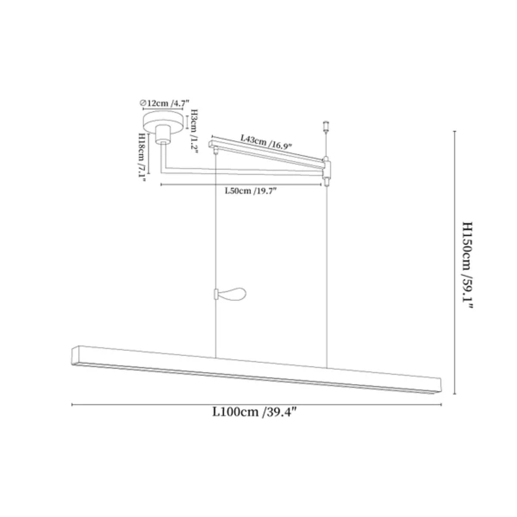 Lampada a sospensione con braccio oscillante Amivesa