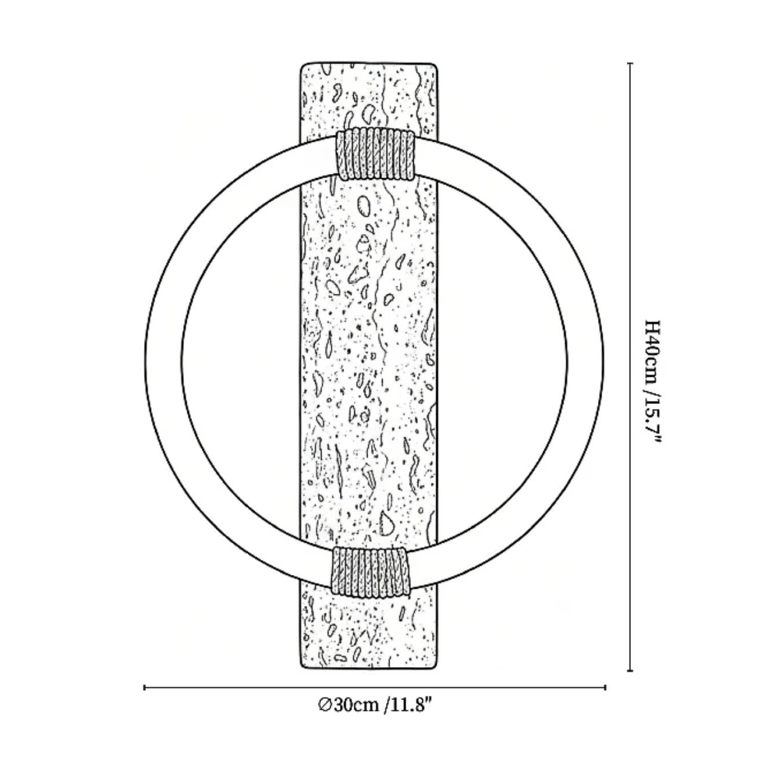 Nys Ring Design Natuursteen Wandlamp