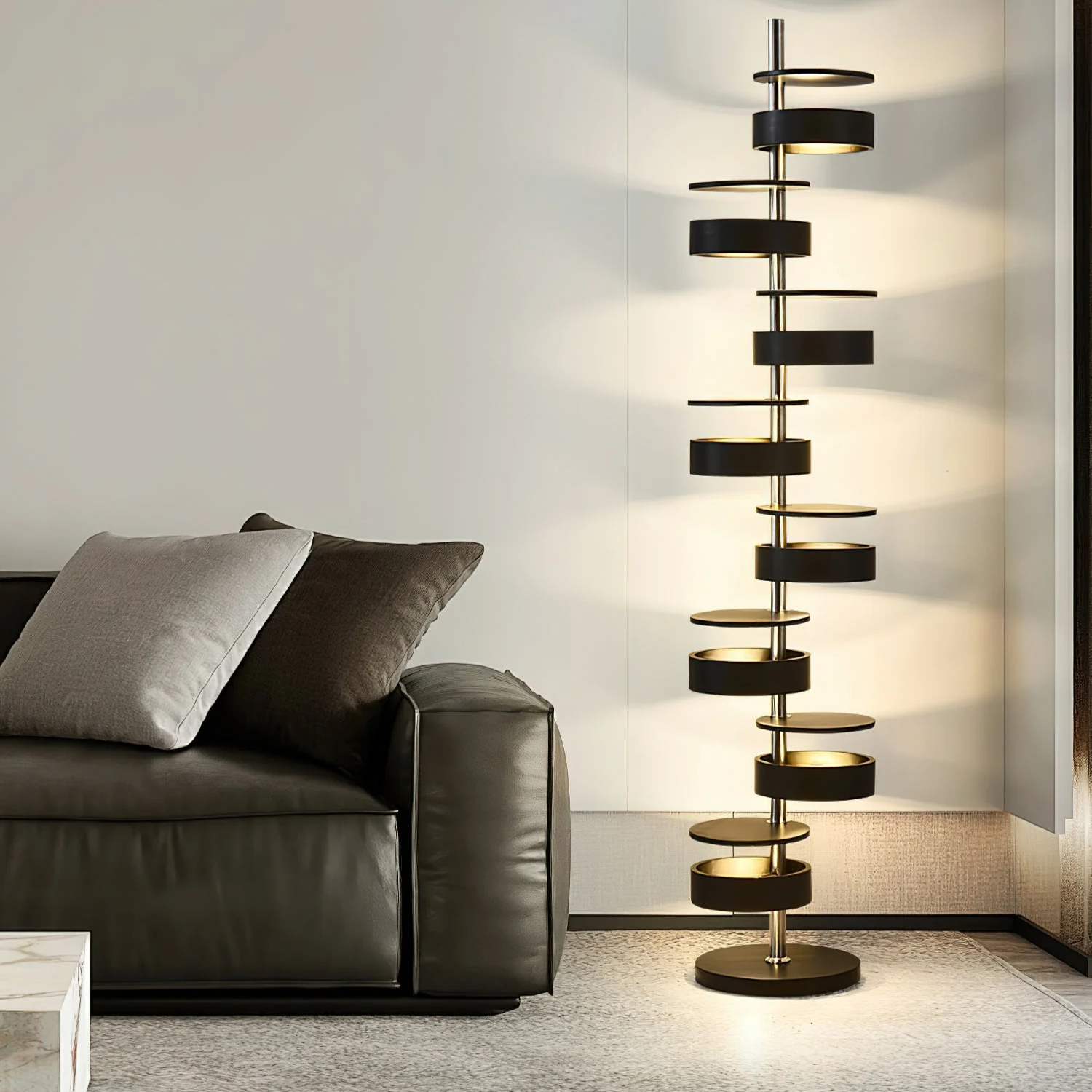 Qenisca Lampada da Terra in Legno