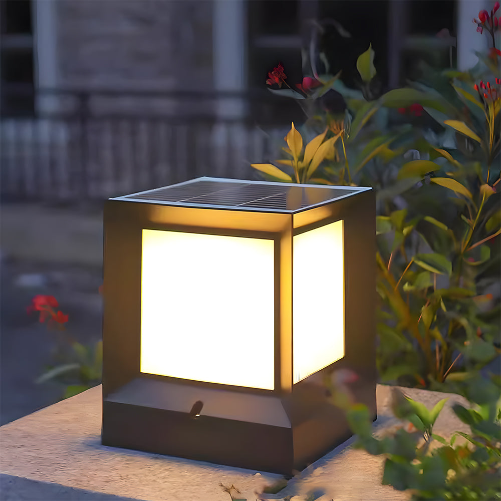 Moderne Kubus Solar Outdoor Lamp