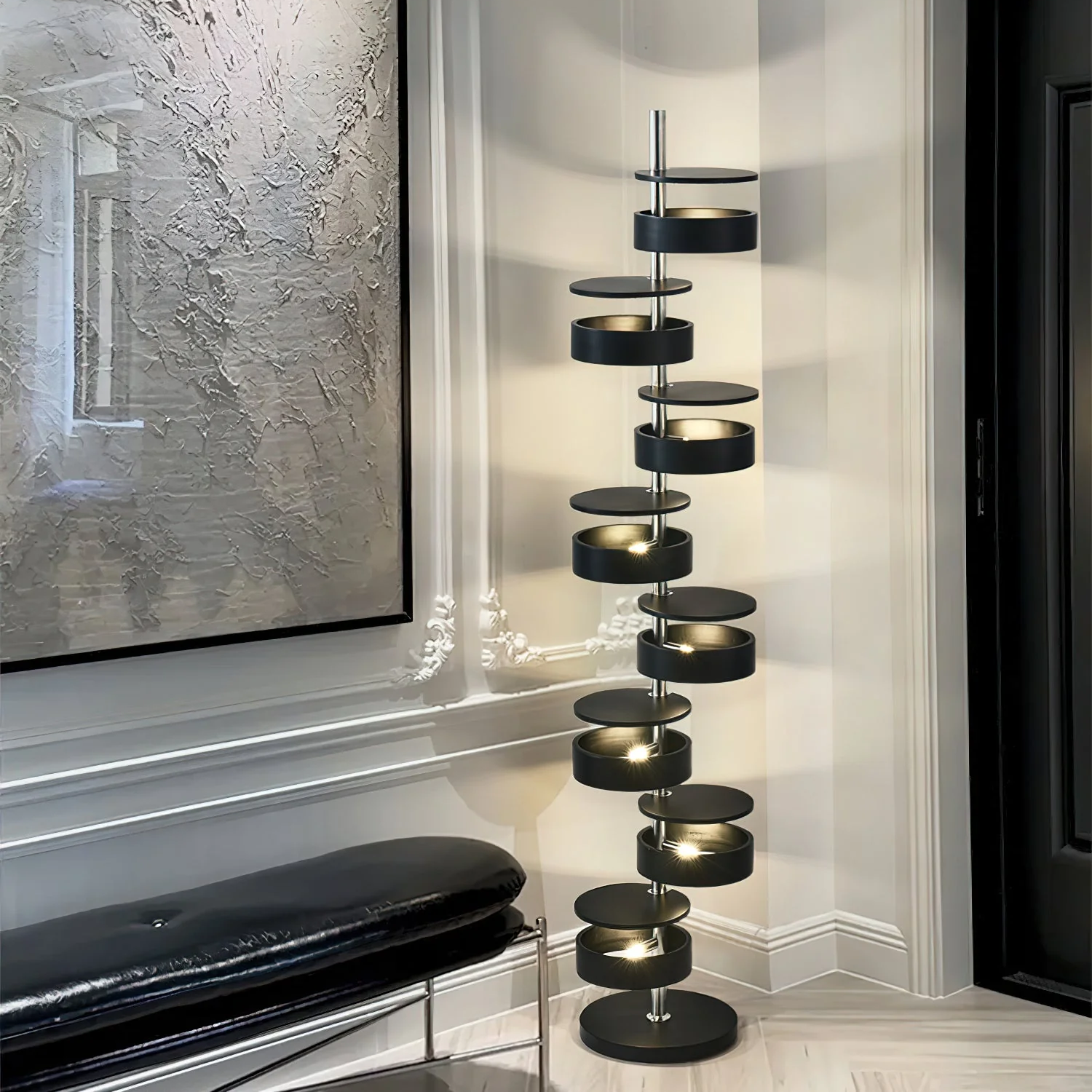 Qenisca Lampada da Terra in Legno