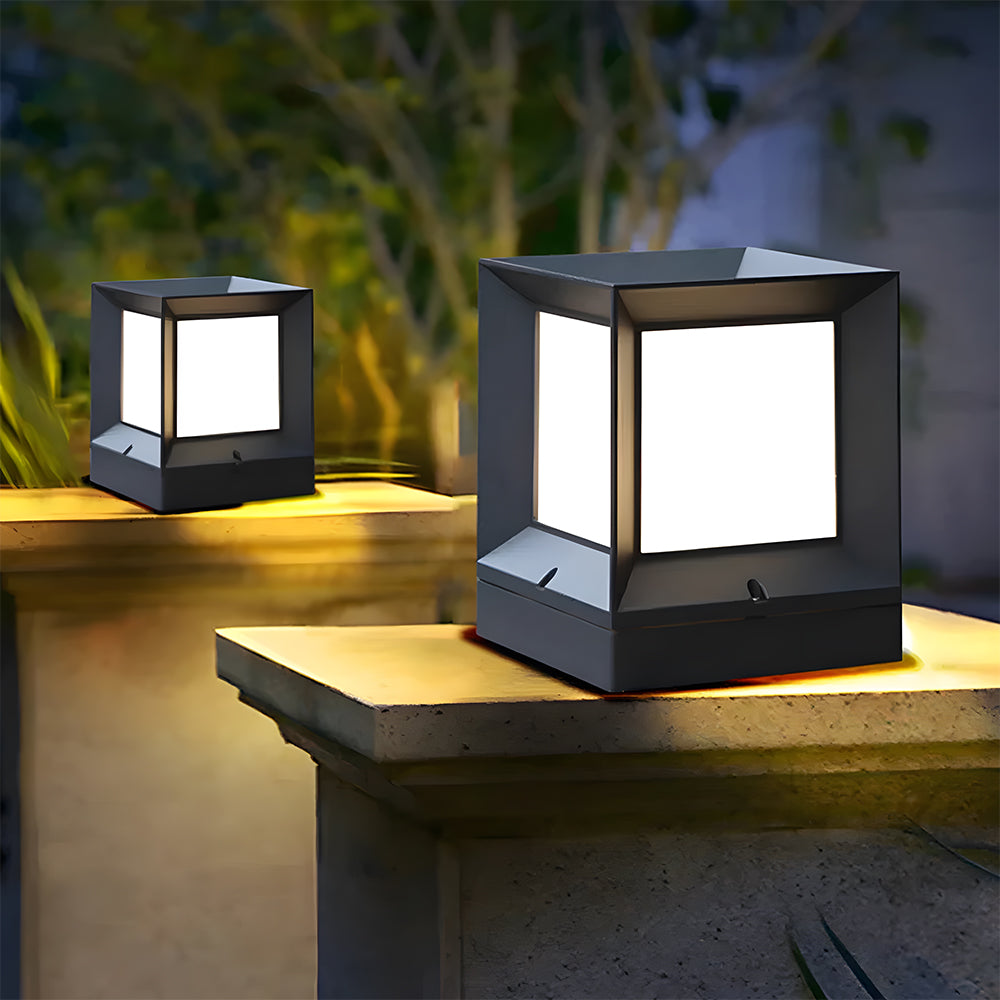 Moderne Kubus Solar Outdoor Lamp
