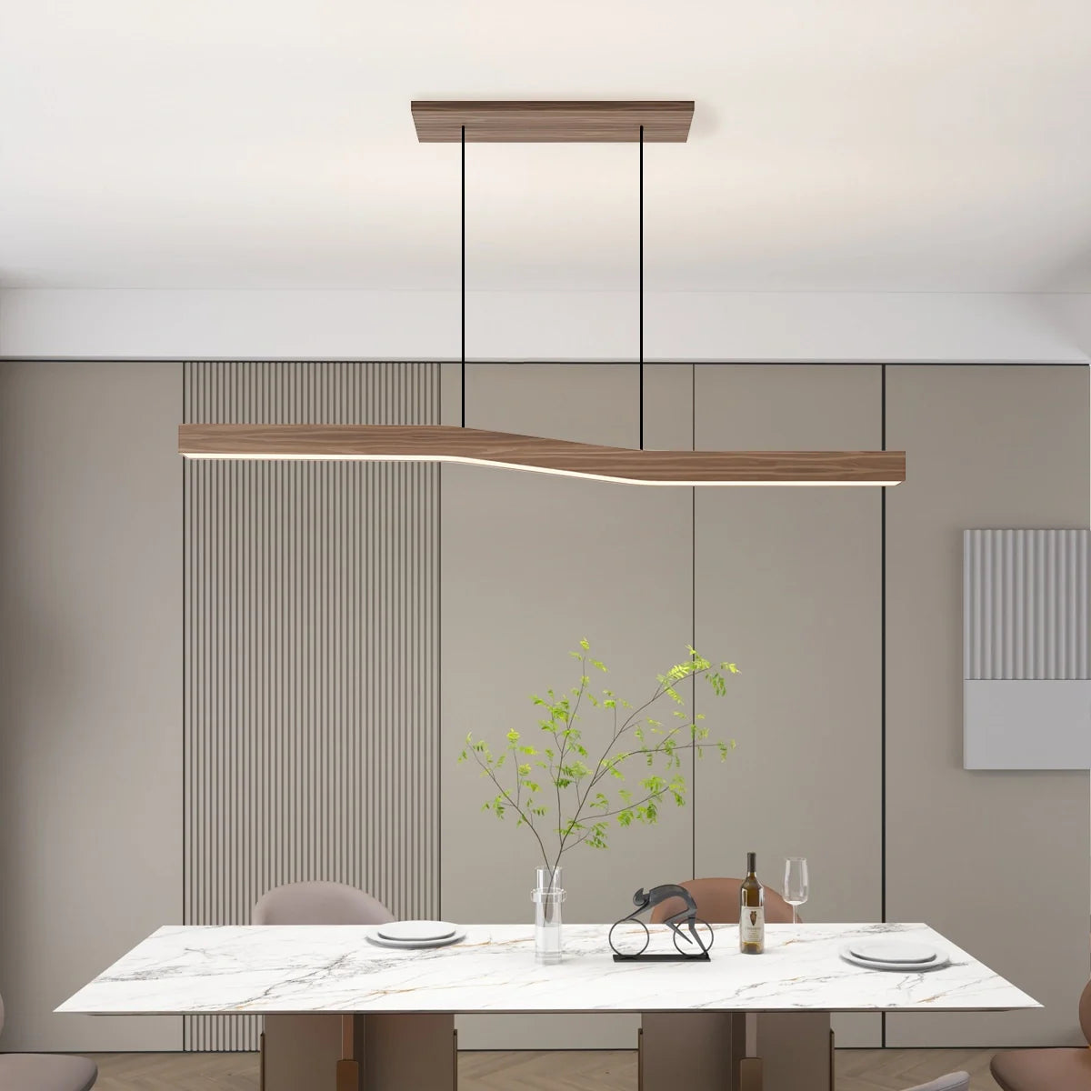 Waveline Houten Hanglamp