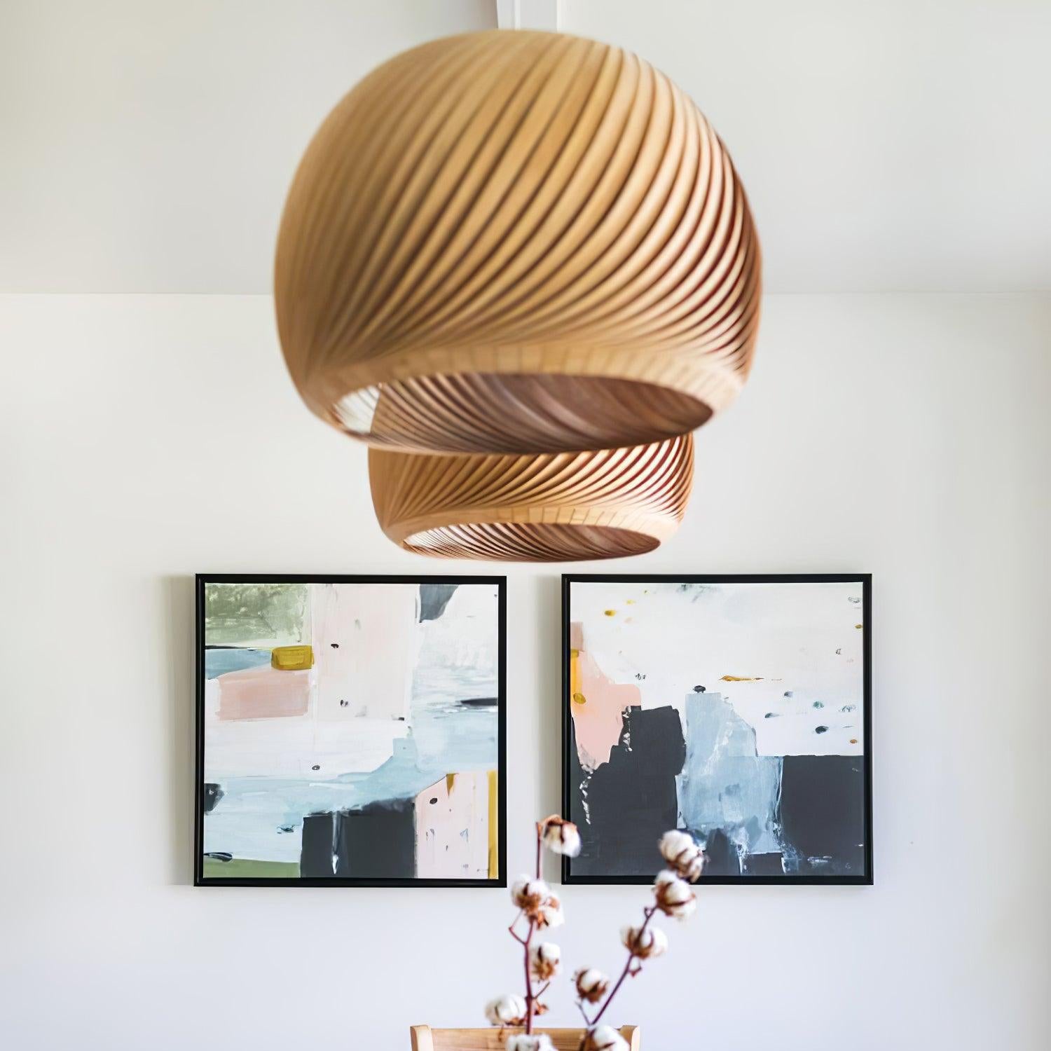 Lampada a sospensione in legno Auroze