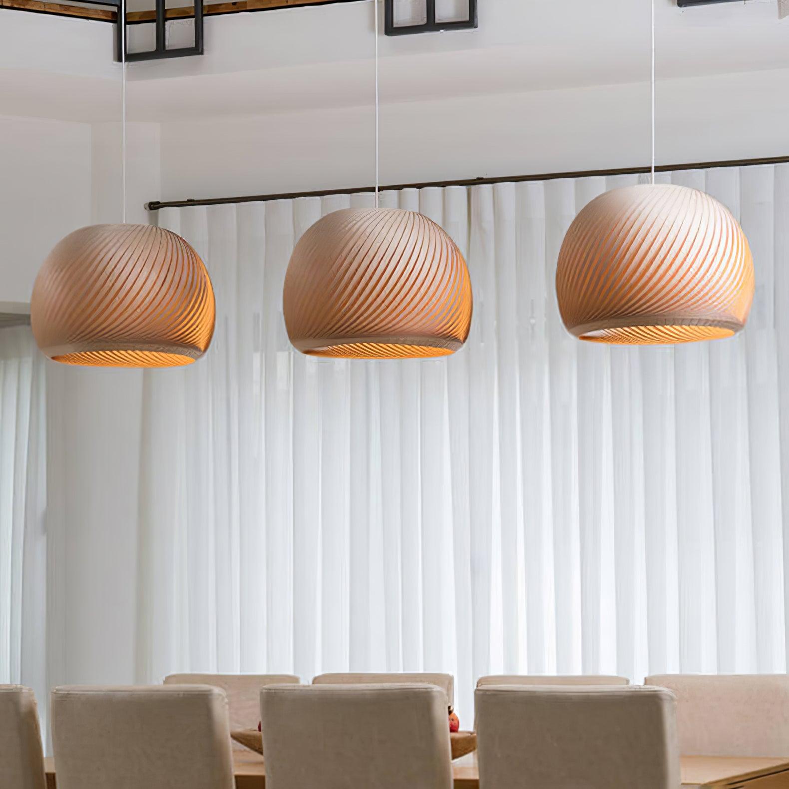 Lampada a sospensione in legno Auroze