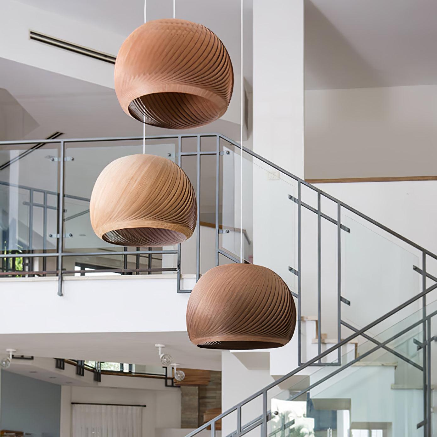 Lampada a sospensione in legno Auroze