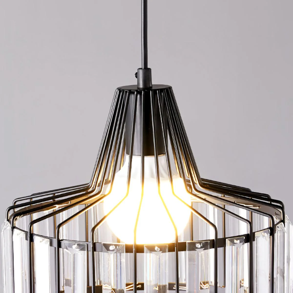 Zwarte Kristal Hanglamp