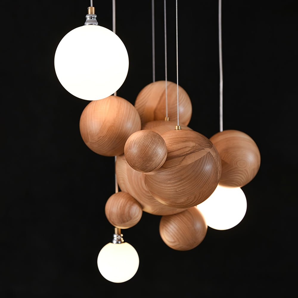 Beo Houten Ballen Hanglamp
