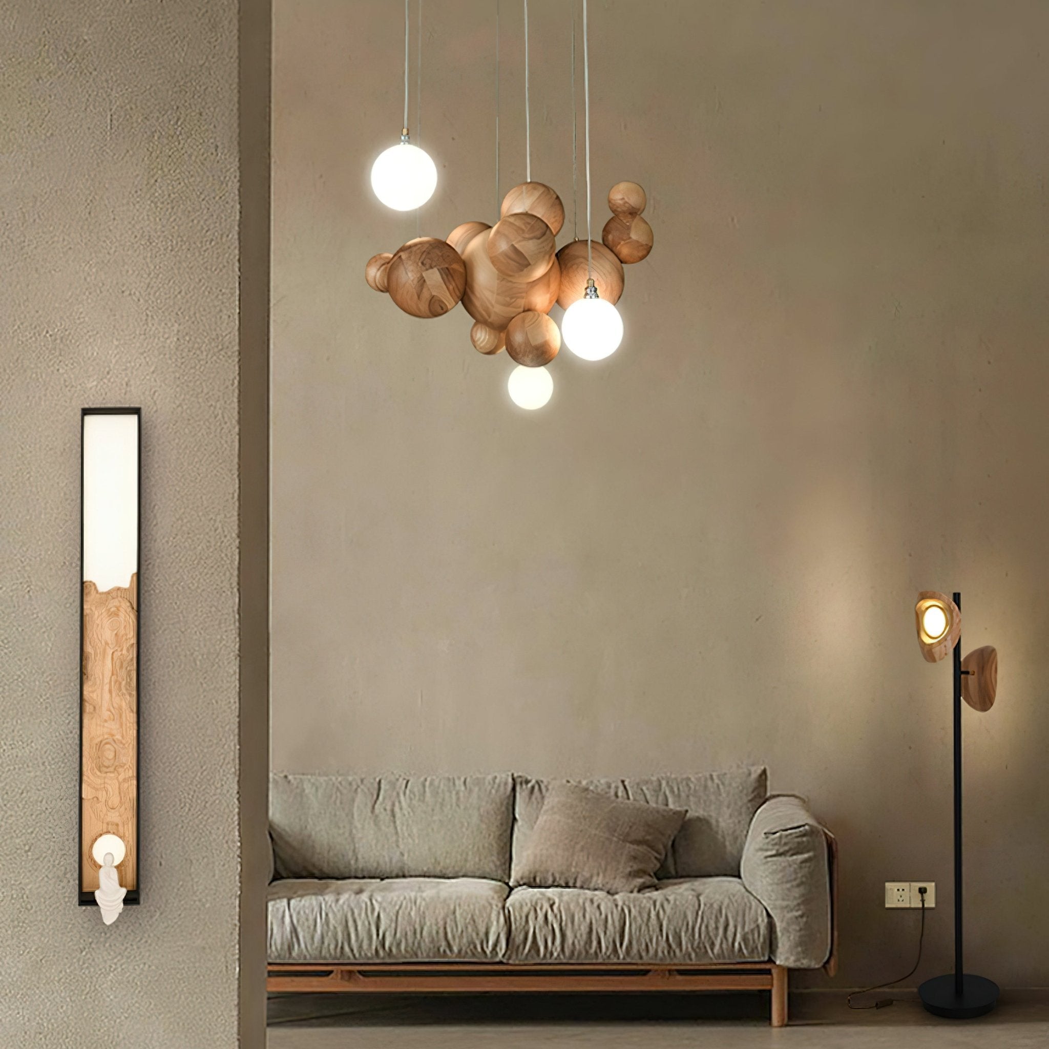 Beo Houten Ballen Hanglamp