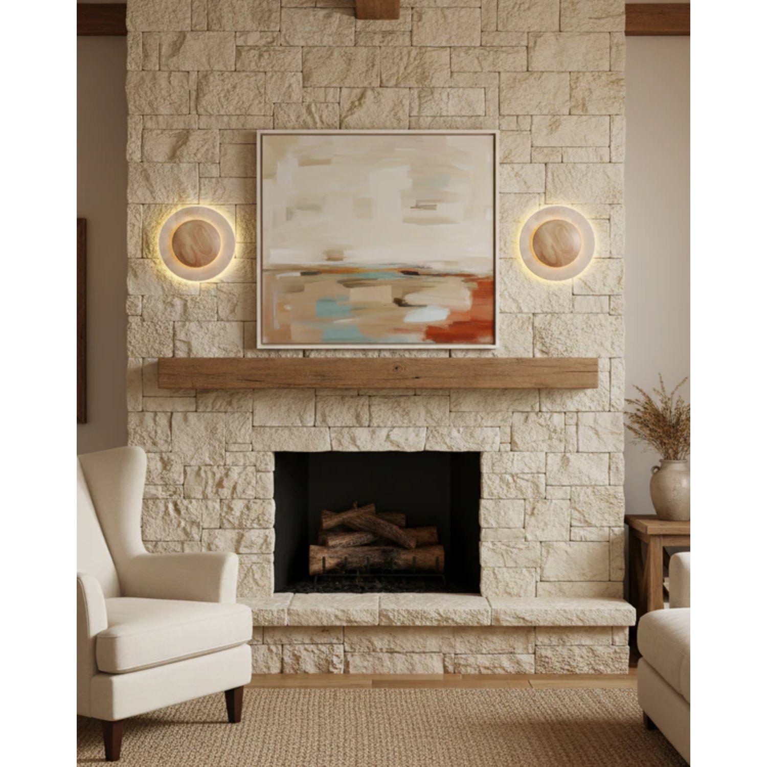 Celazo Natuursteen Wandlamp