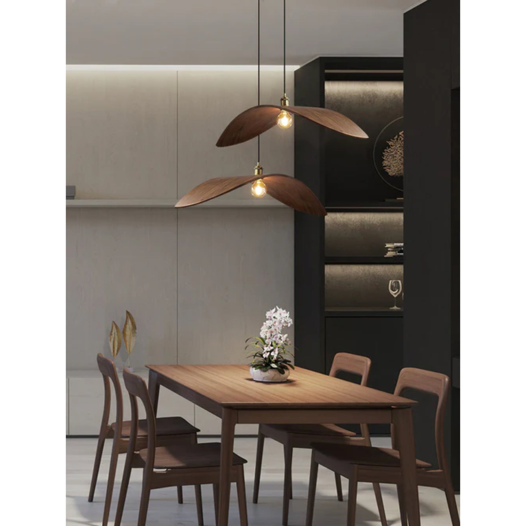 Gebogen Houtdesign Hanglamp