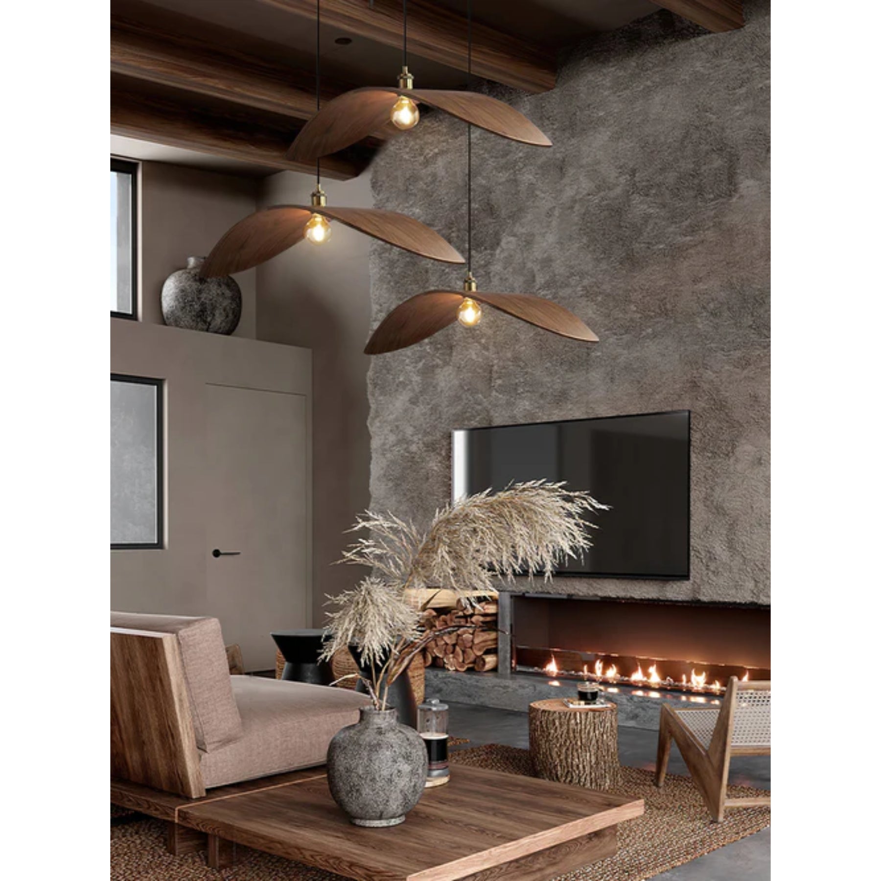 Gebogen Houtdesign Hanglamp