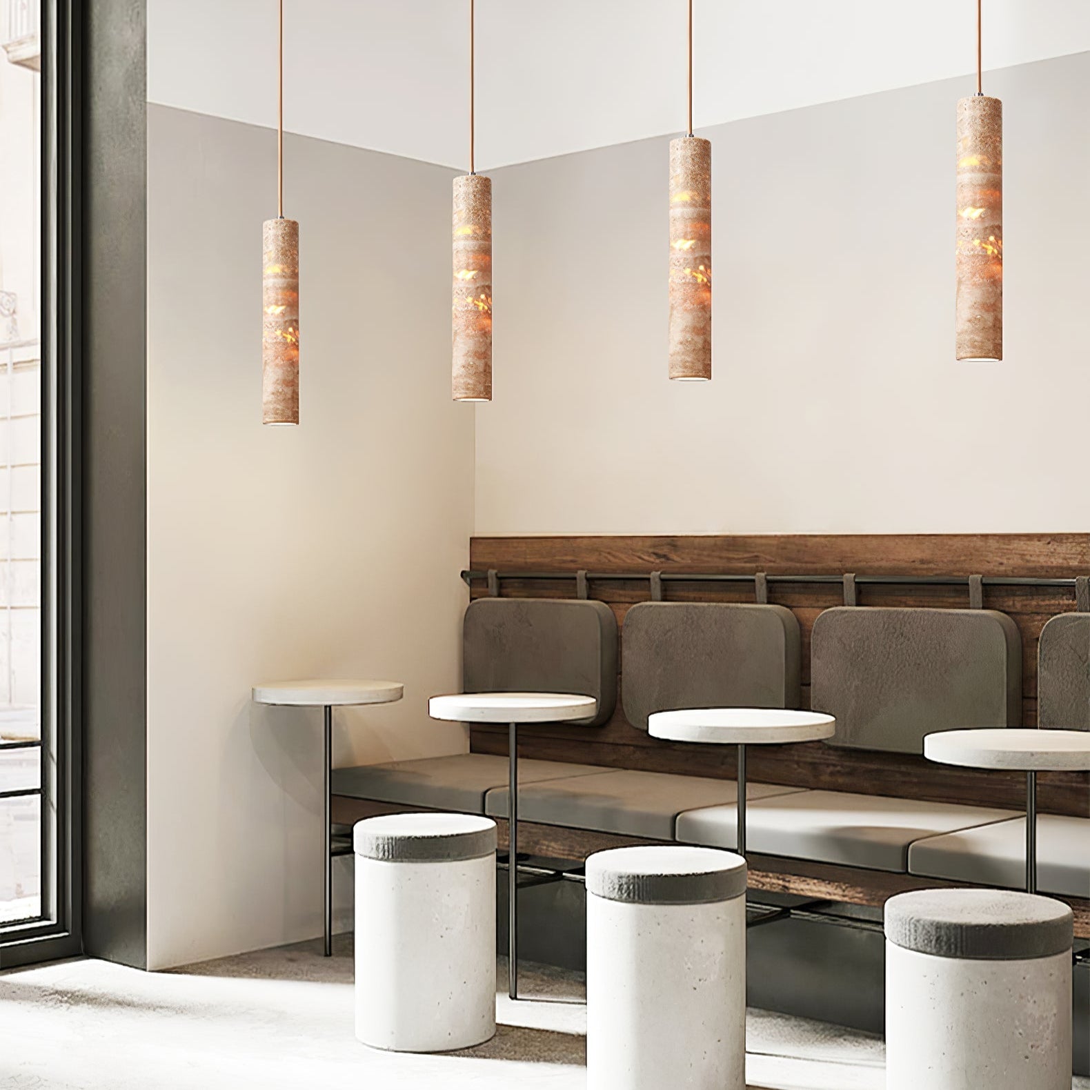 Cylinder Vorm Natuusteen Hanglamp