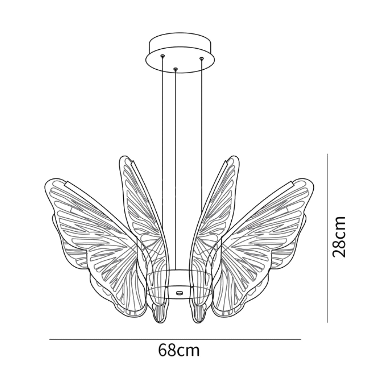 Lampada a sospensione Sely Multi Farfalle