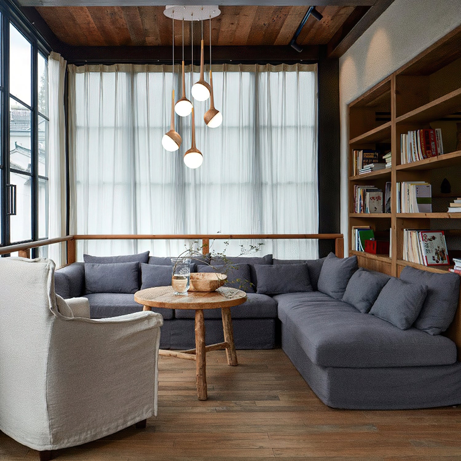 Mossy Drop Houten Hanglamp