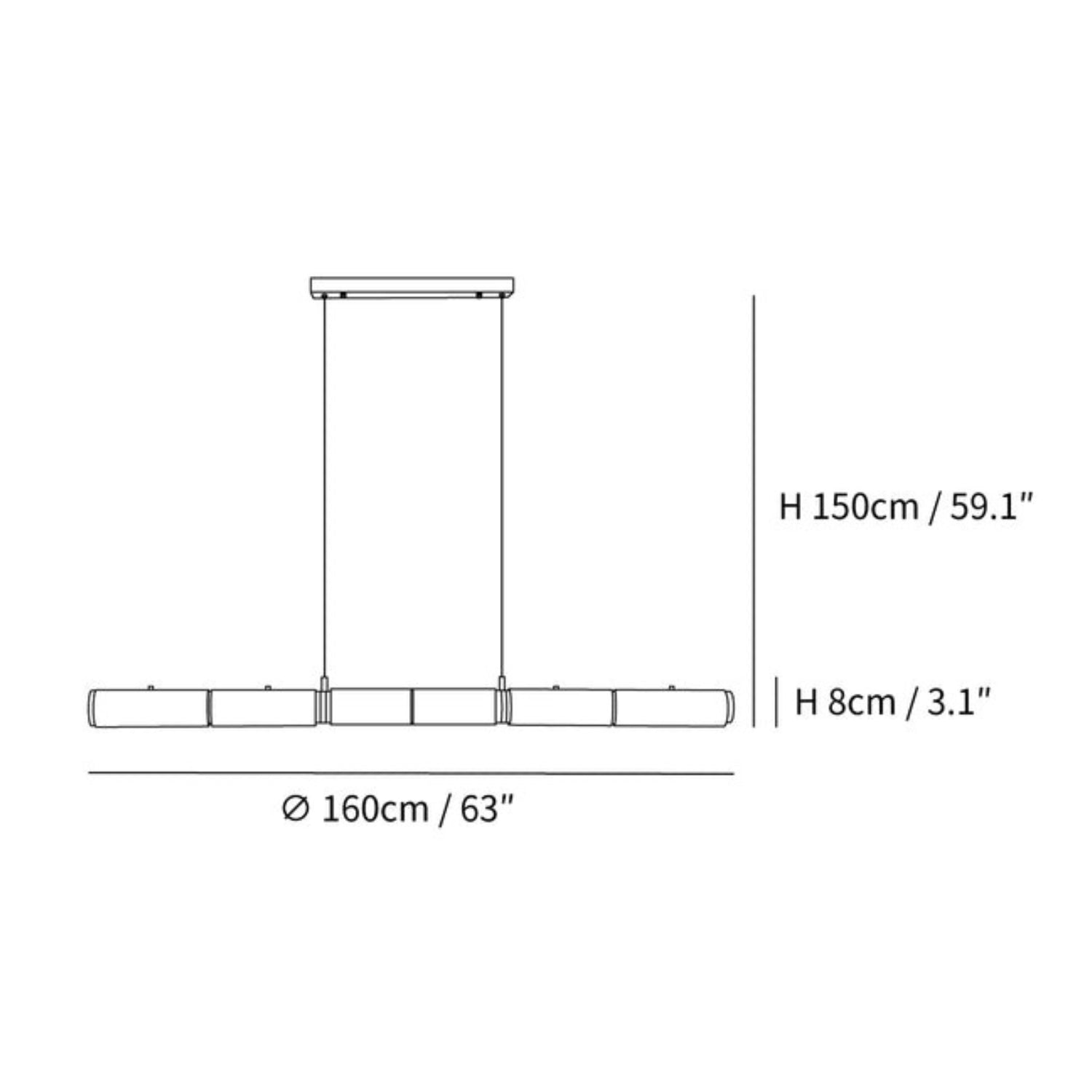 Becoza Albasten Lineaire Hanglamp