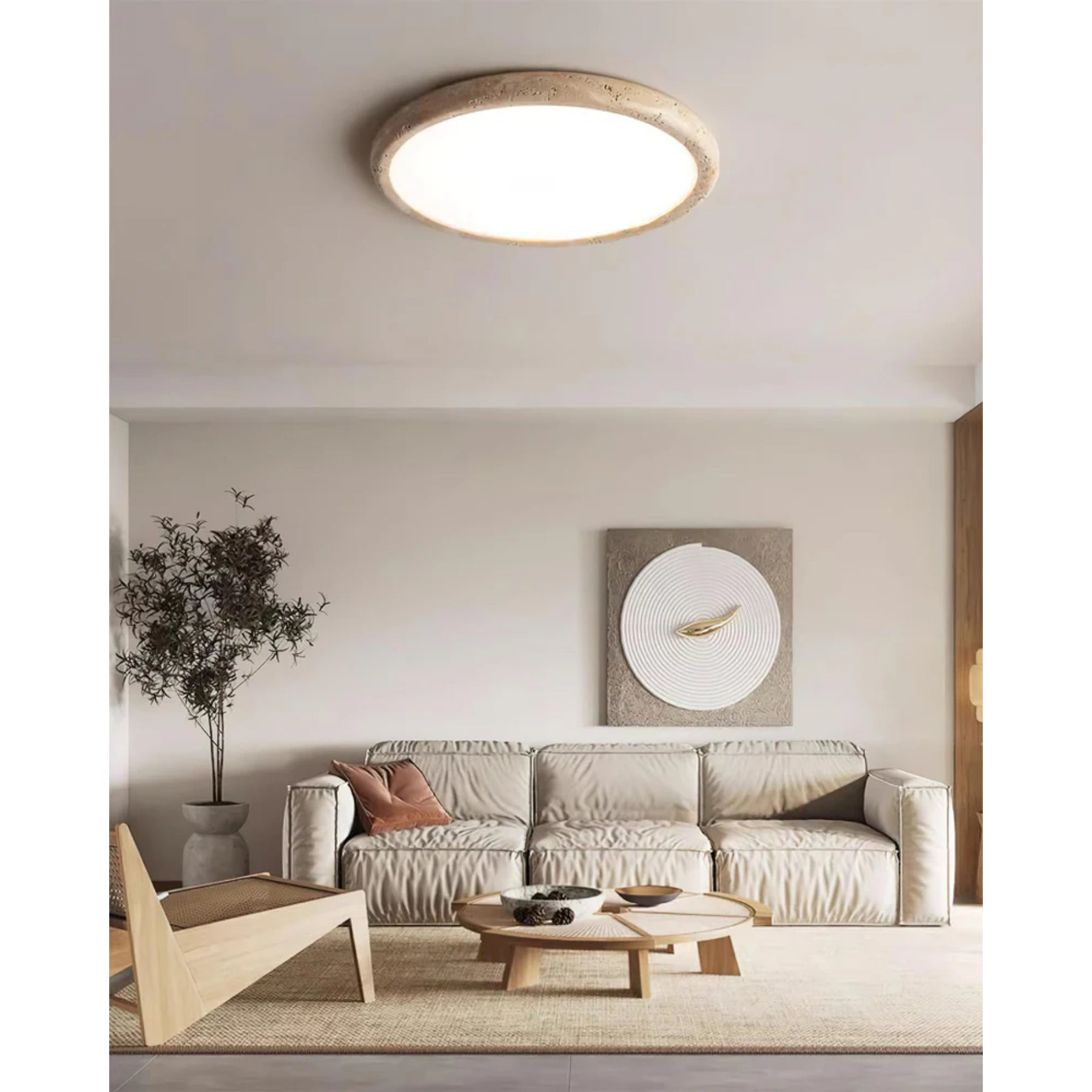Elbato Travertijn Plafondlamp
