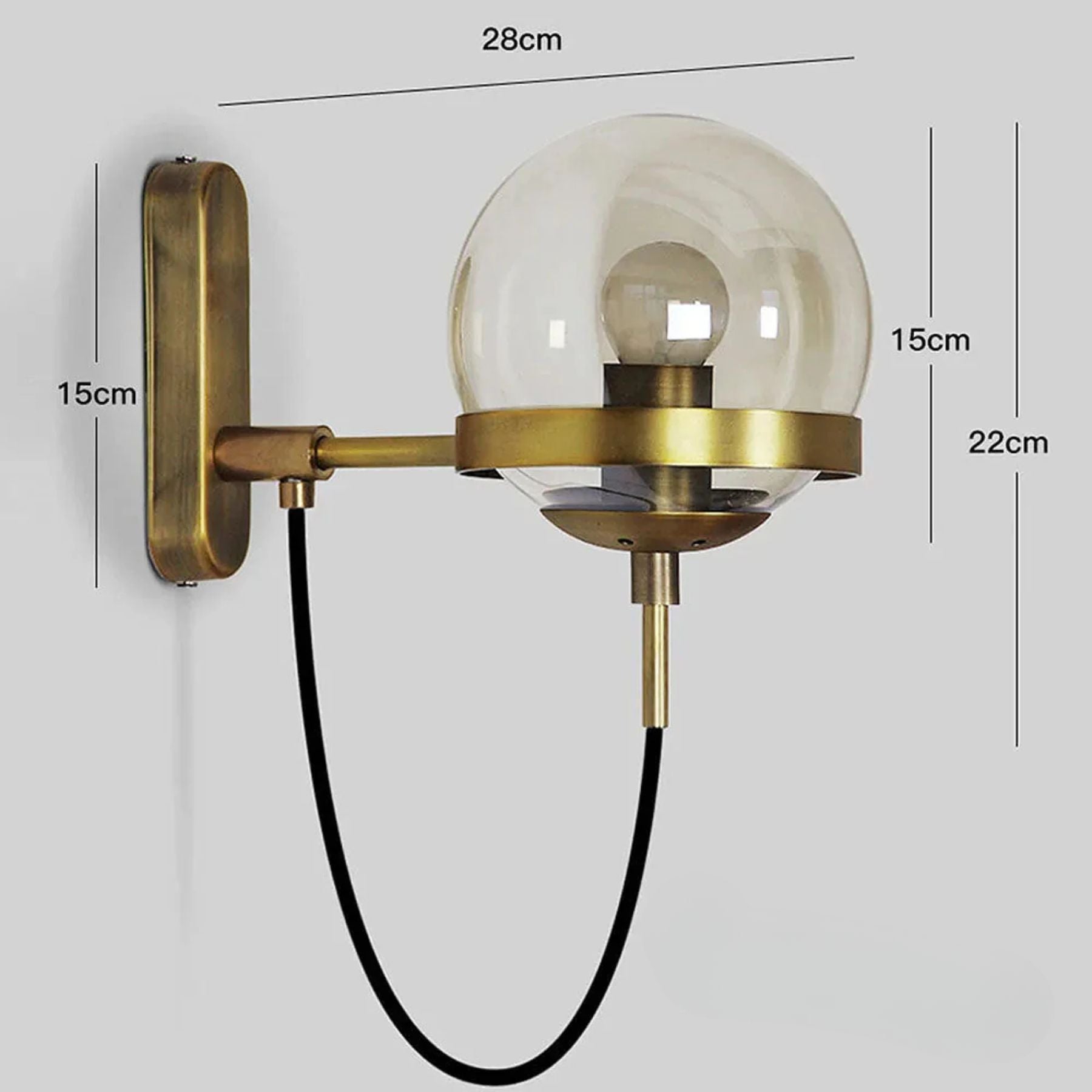 Zelva Retro Bolvorm Wandlamp