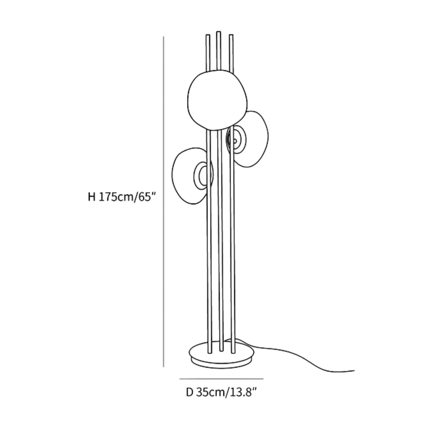 Lampada da pavimento Tripla Syrlion Orb