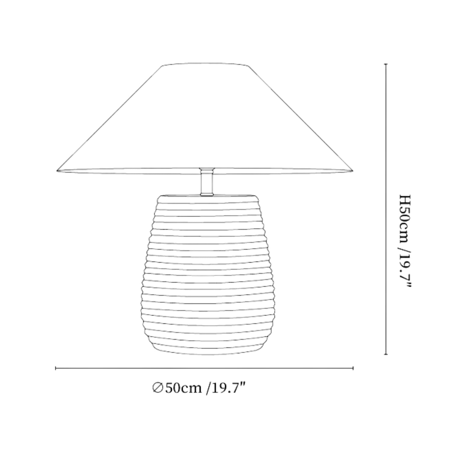 Lampada da tavolo Conzon scanalata