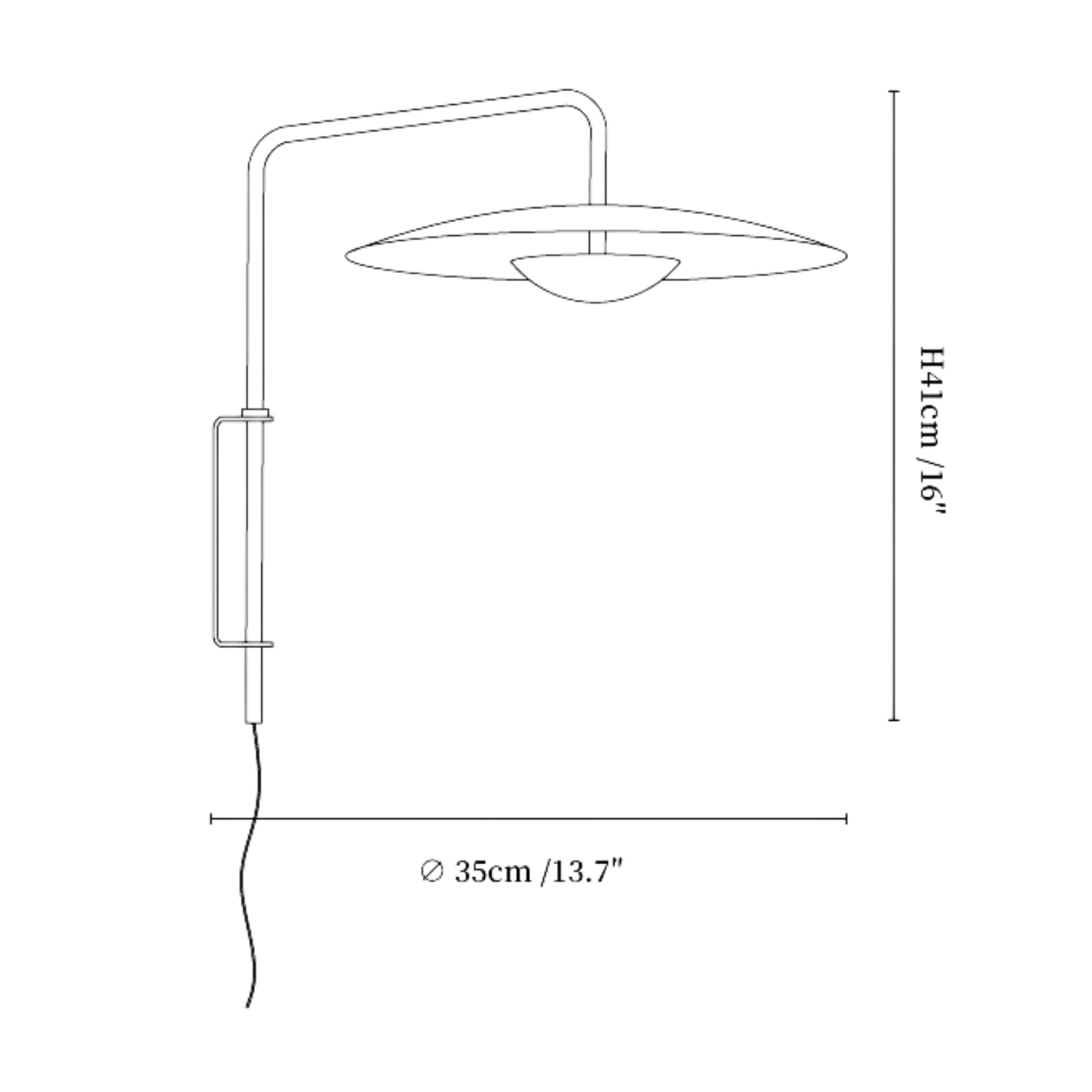 Lampada da parete a braccio Gezone