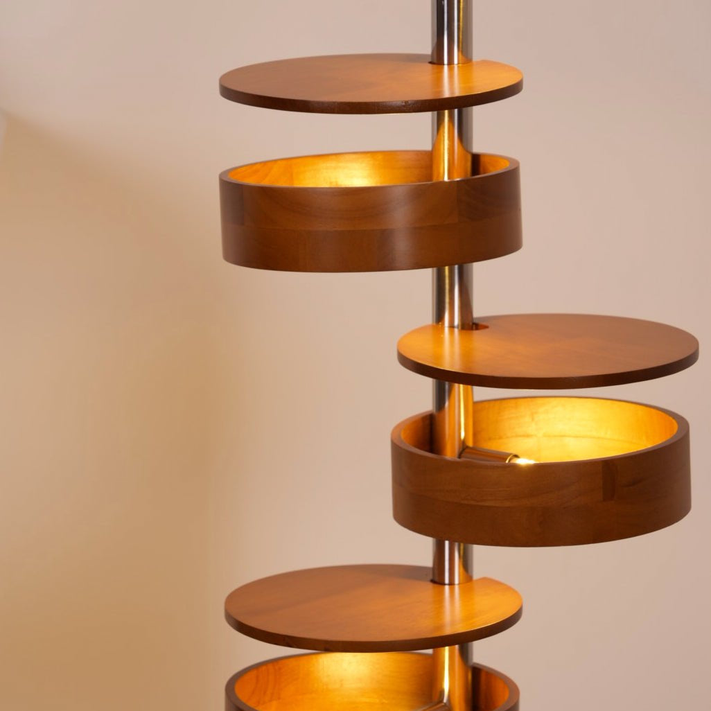 Qenisca Lampada da Terra in Legno