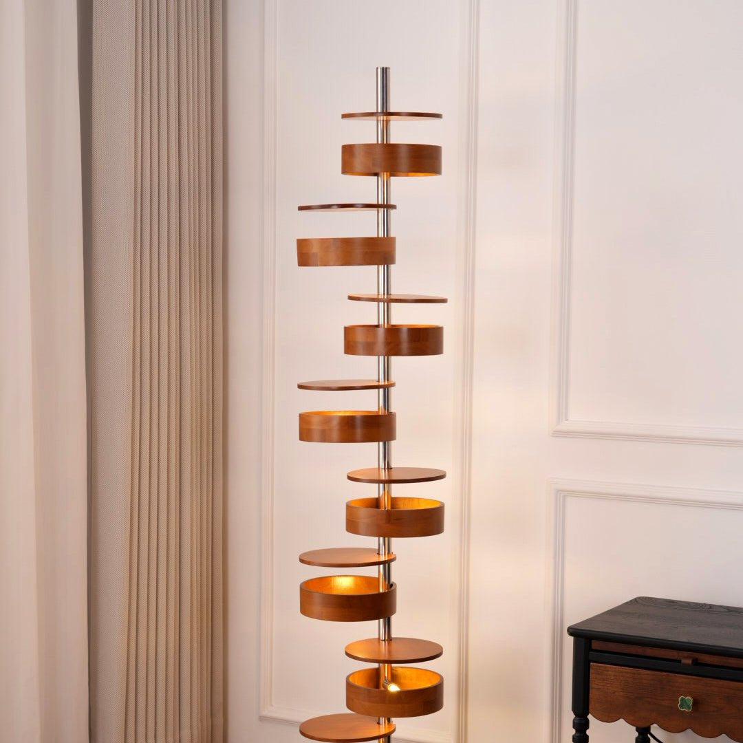 Qenisca Lampada da Terra in Legno