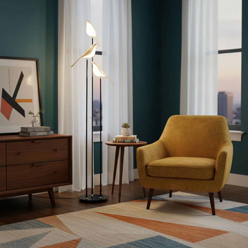 Lampada da terra Birdmann