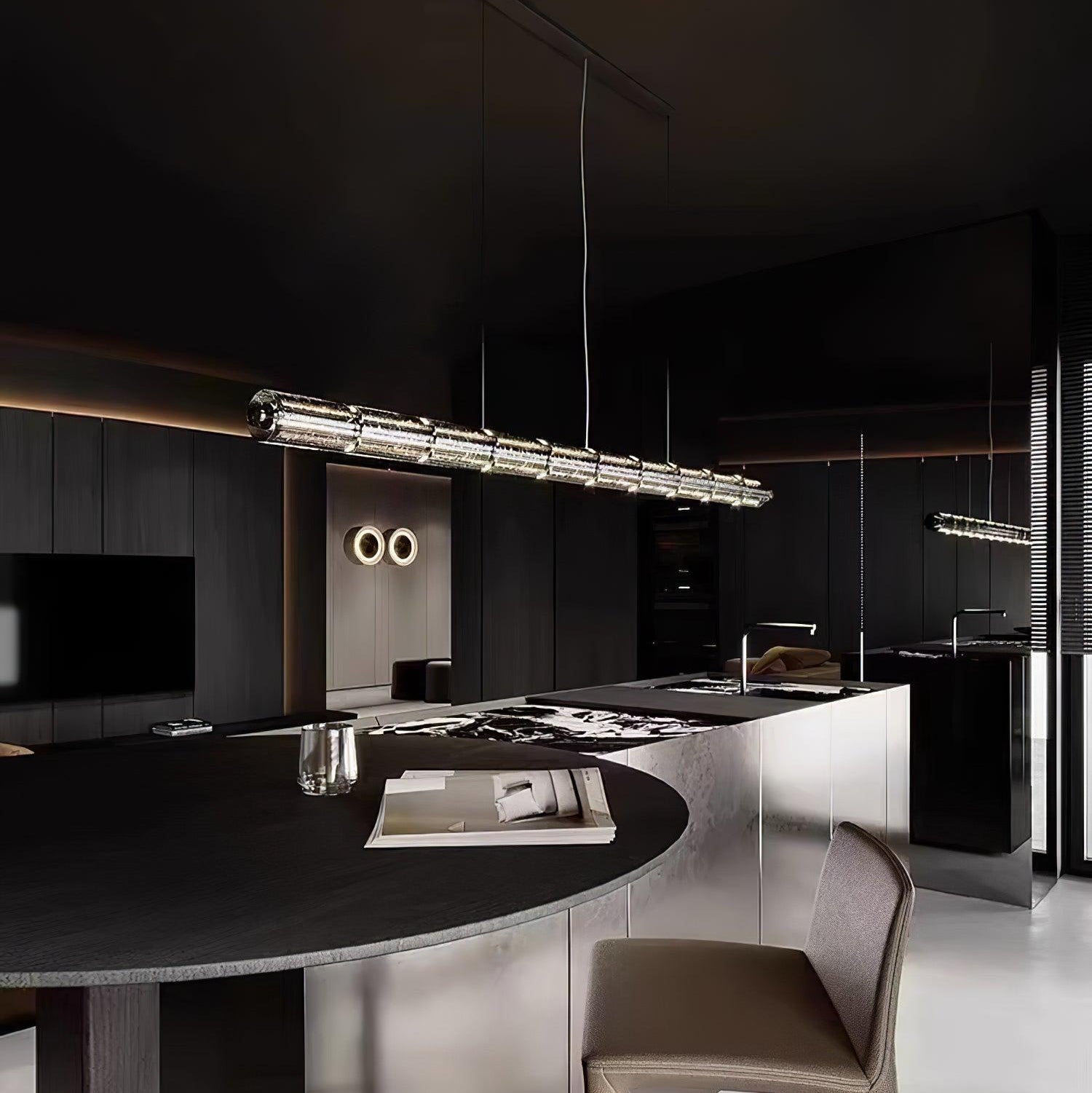 Lampada a sospensione Mesonac segmentata